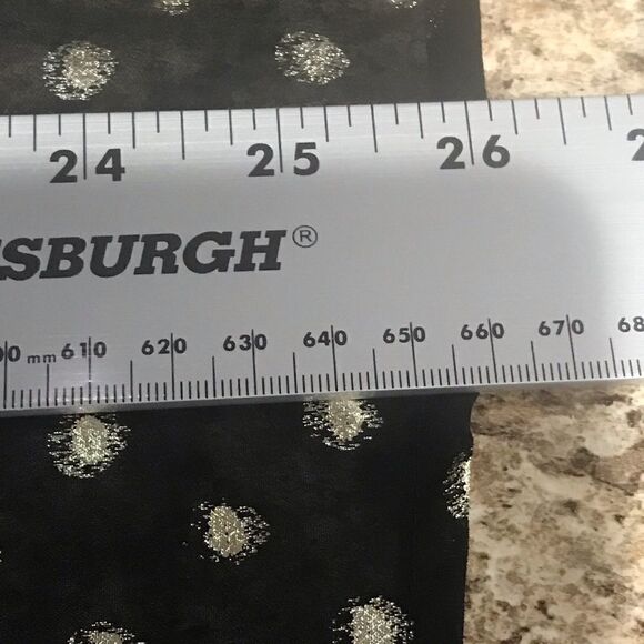 Abbeline Size small women’s black with gold design V-neck blouse - Picture 8 of 11